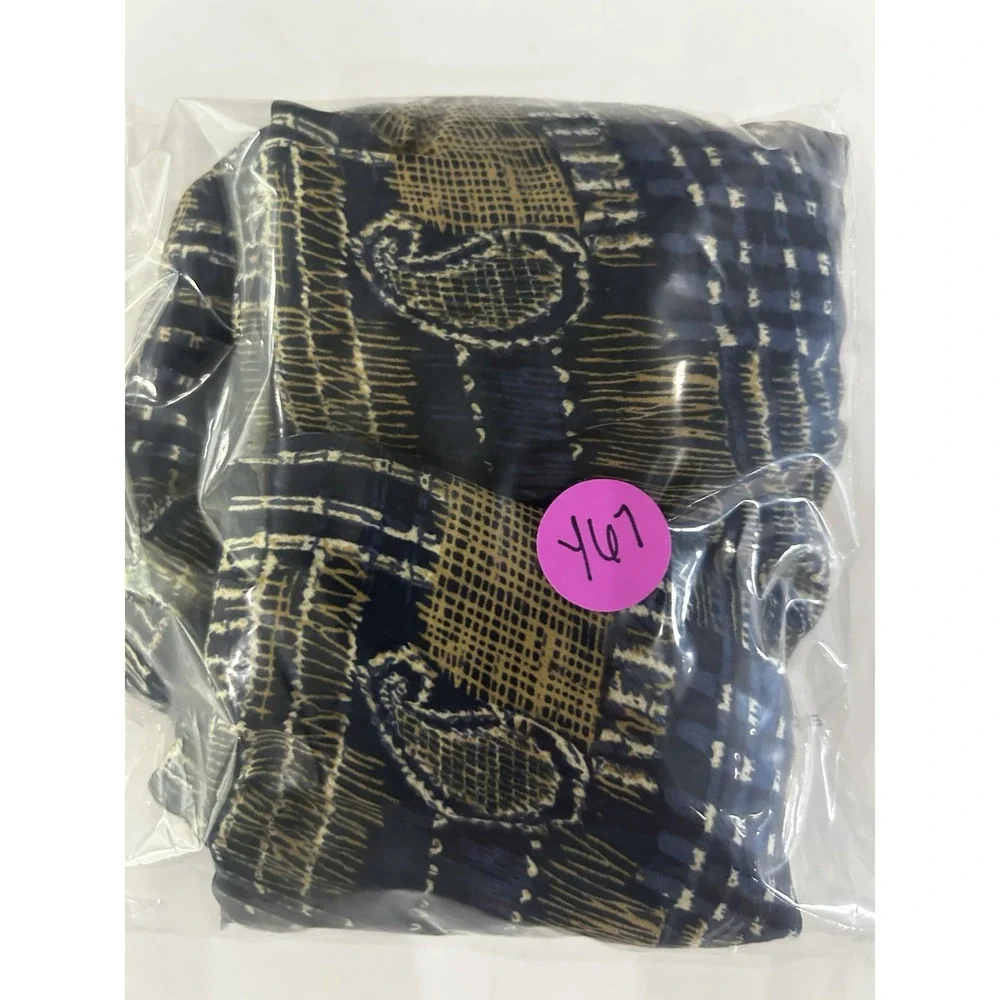 Vintage Mens 100% Silk Boxers Size S 90s Casino Pajama Boxer Shorts Blue Paisley